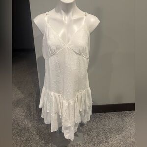 White mini skater dress